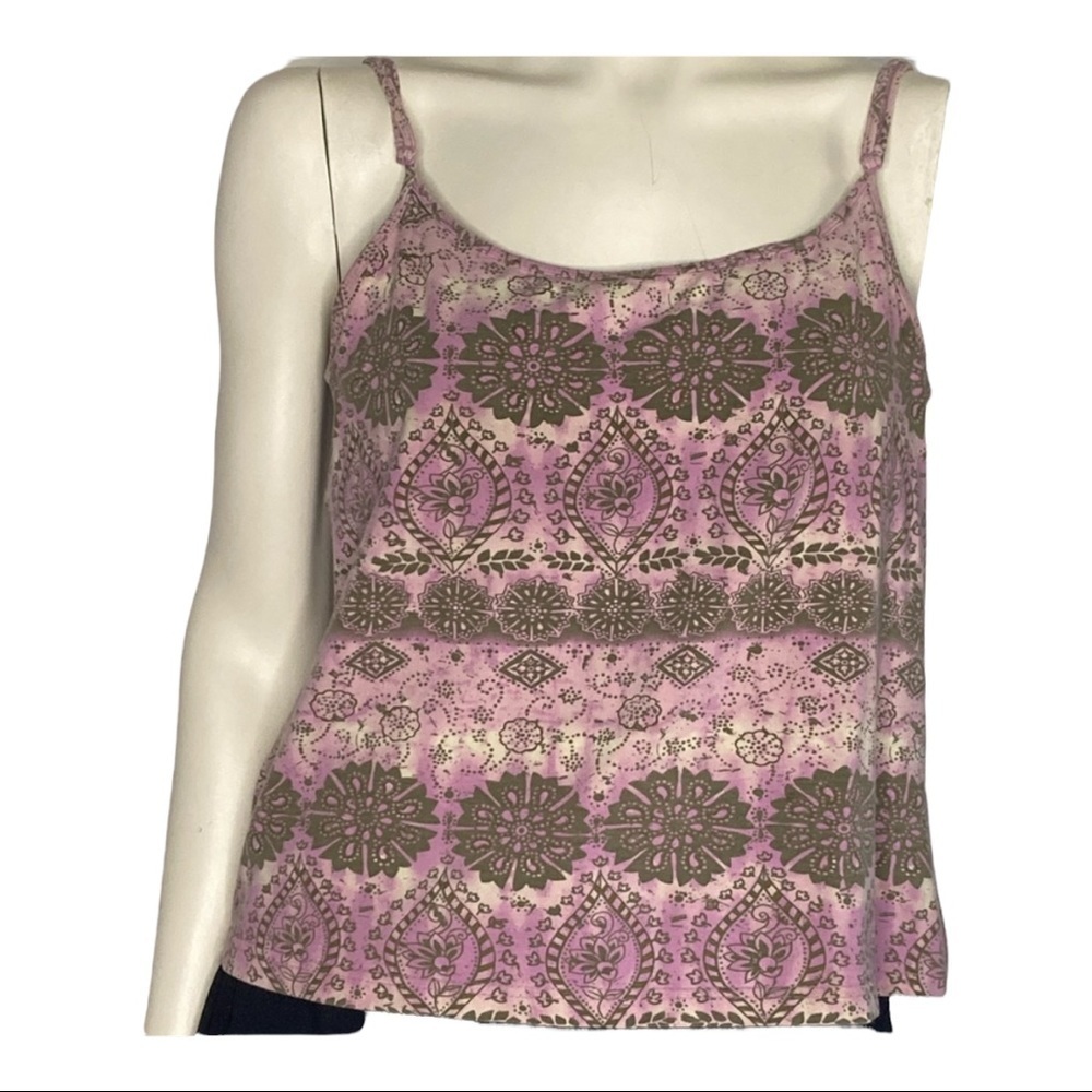 Women’s Pink Printed Spaghetti Strap Tank Top
